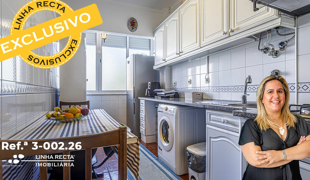 Apartamento T2, 1º andar com muita luz solar e construção robusta, no Bairro do Liceu em Setubal – Refª 3-002.26