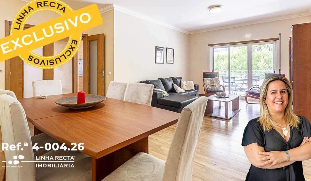 Apartamento T3, de luxo, a 350mts da praia, com grande varanda e parqueamento, na Saboaria, Setúbal – Refª 4-004.26